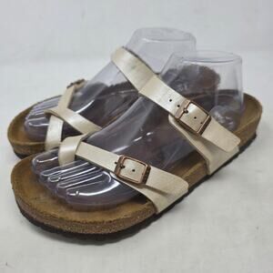 Birkenstock Women’s Mayari Sandals Beige Leather Size 39 (US 8–8.5)